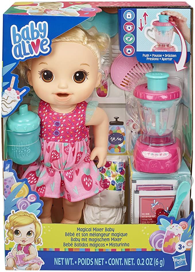 Amazon.com: Baby Alive Magical Mixer Baby Doll Strawberry Shake with ...