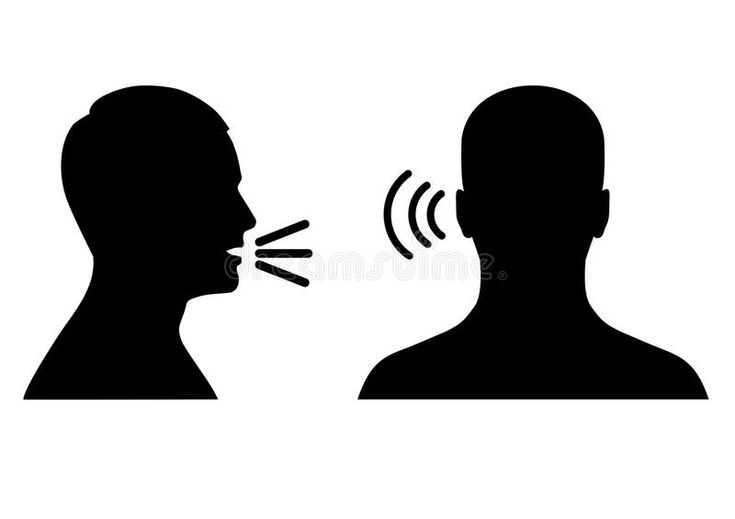 Listen and speak icon, voice or sound symbol. Vector illustration of a ...