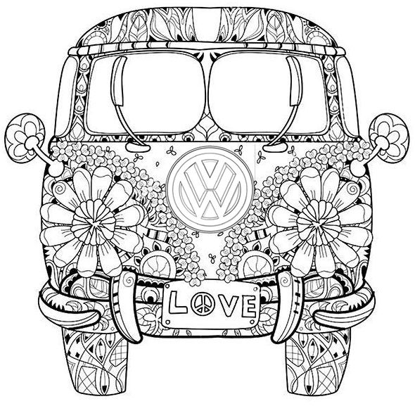 Pin on VW Bus Coloring Pages