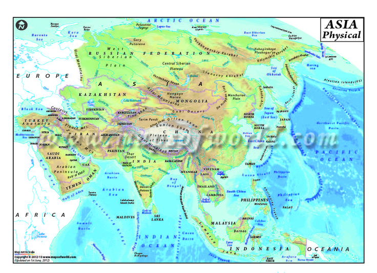 Asia Physical Map