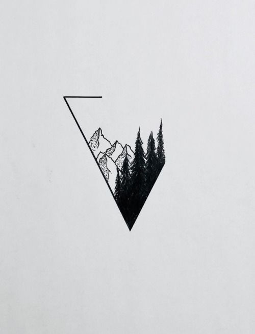 #inspiration #drawing #forest #mountains #hills #triangle #handdrawing ...