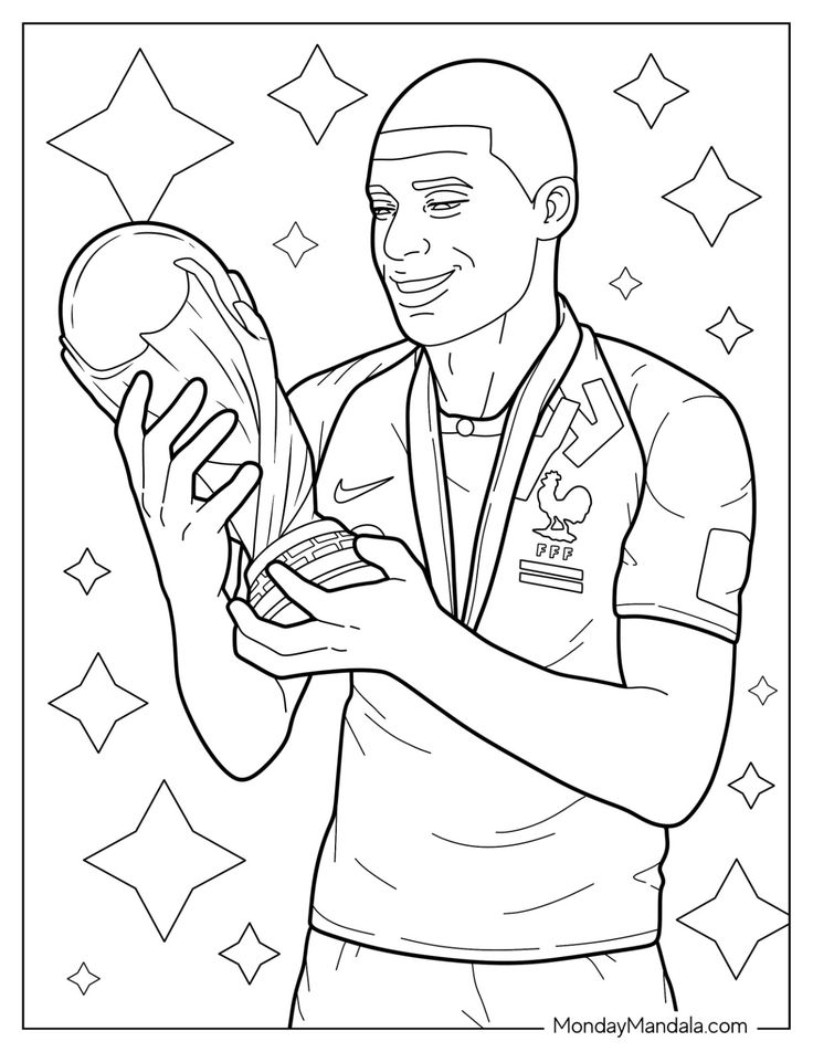 18 Kylian Mbappé Coloring Pages (Free PDF Printables) in 2024 ...