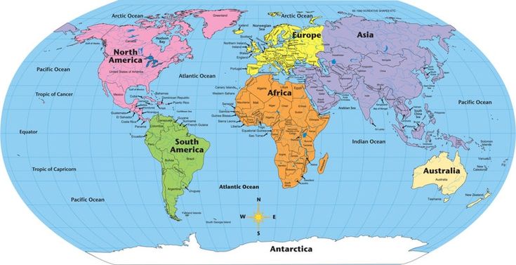 Labeled World Practice Map - Etsy | Map activities, Global map, Maps ...