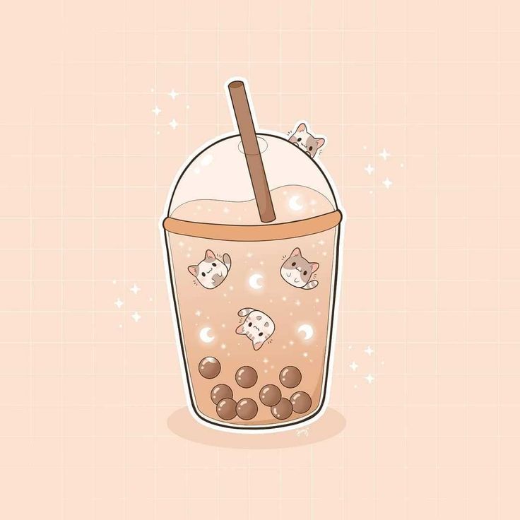 Cute Bubble Tea Wallpaper