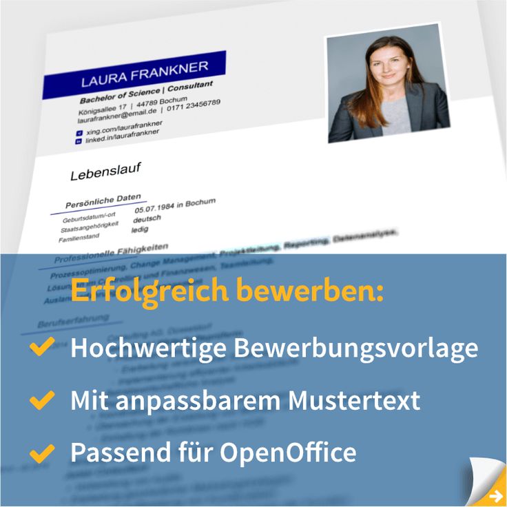 Bewerbungsvorlage OpenOffice - Download | Bewerbung, Bewerbung design ...