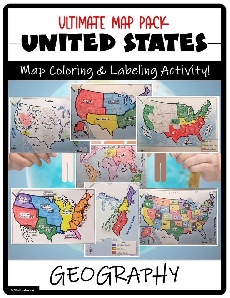 US Maps & Geography- The Ultimate Label & Color Maps Pack! (Student ...