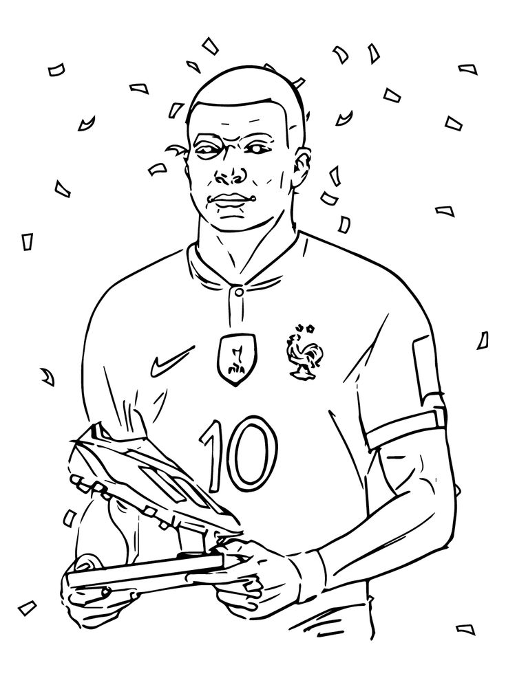 Kylian Mbappé Coloring Pages - Coloring Pages For Kids And Adults ...