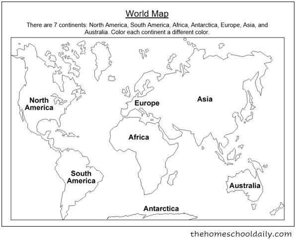 the world map with countries labeled in black and white, including ...