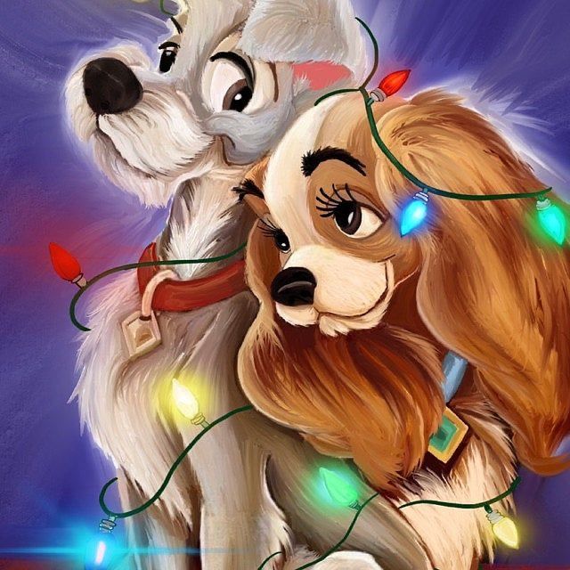 Christmas Disney Lady Tramp In 2021 Lady And The Tramp Disney Art Disney Ladies