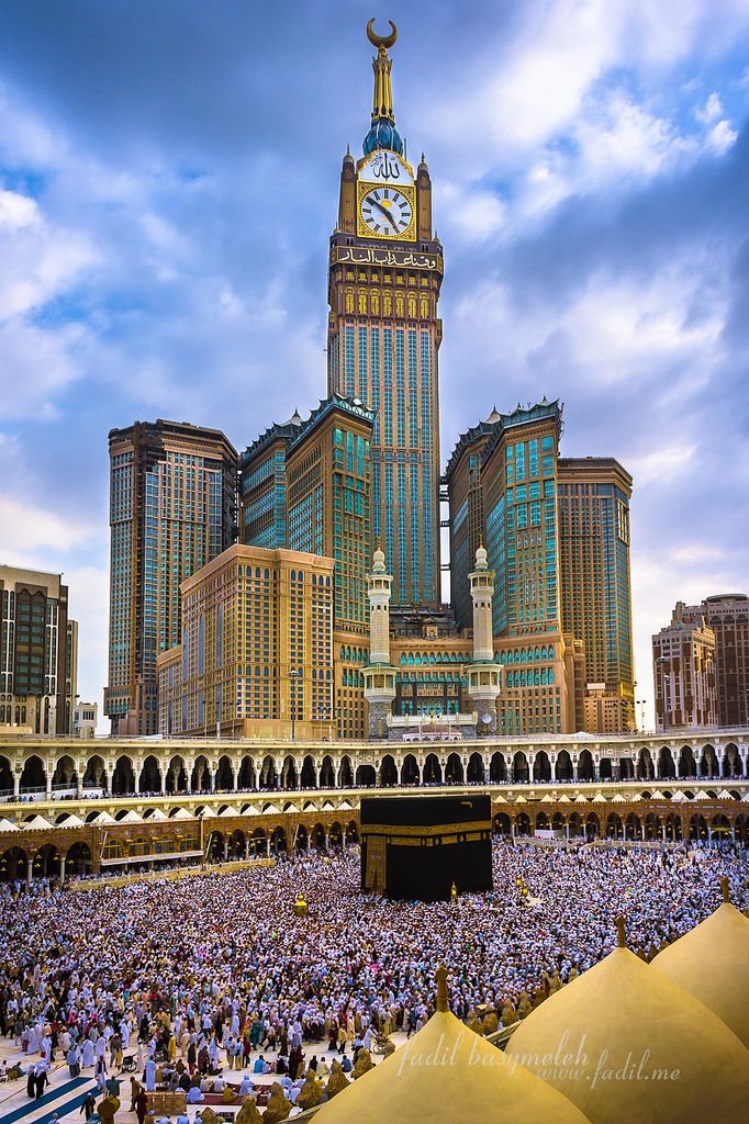 Kaabah Masjidil Al-Haram & Zam-zam Clock Tower, Mecca | Mecca wallpaper ...