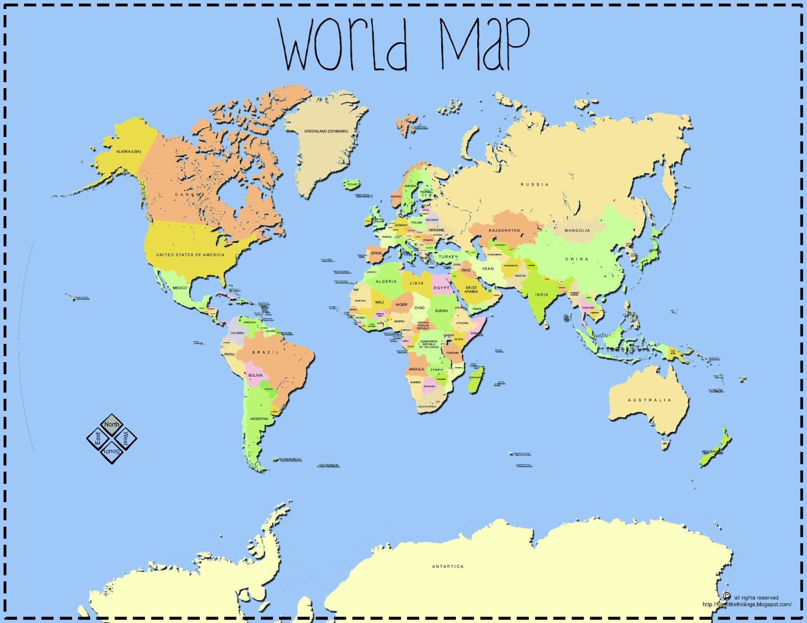 Printable World Map To Label