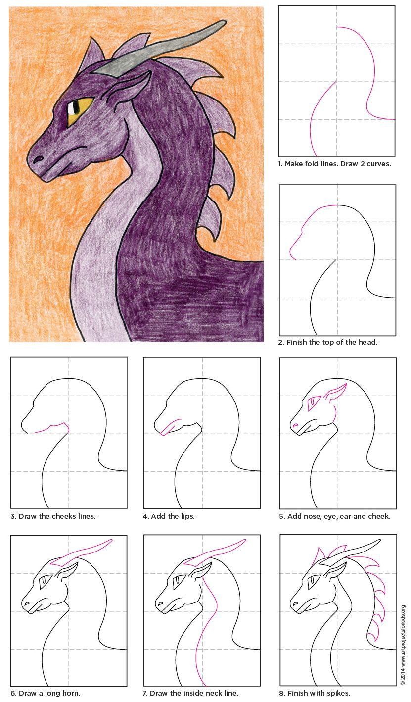 How To Draw Dragon Heads - DRAW HIO