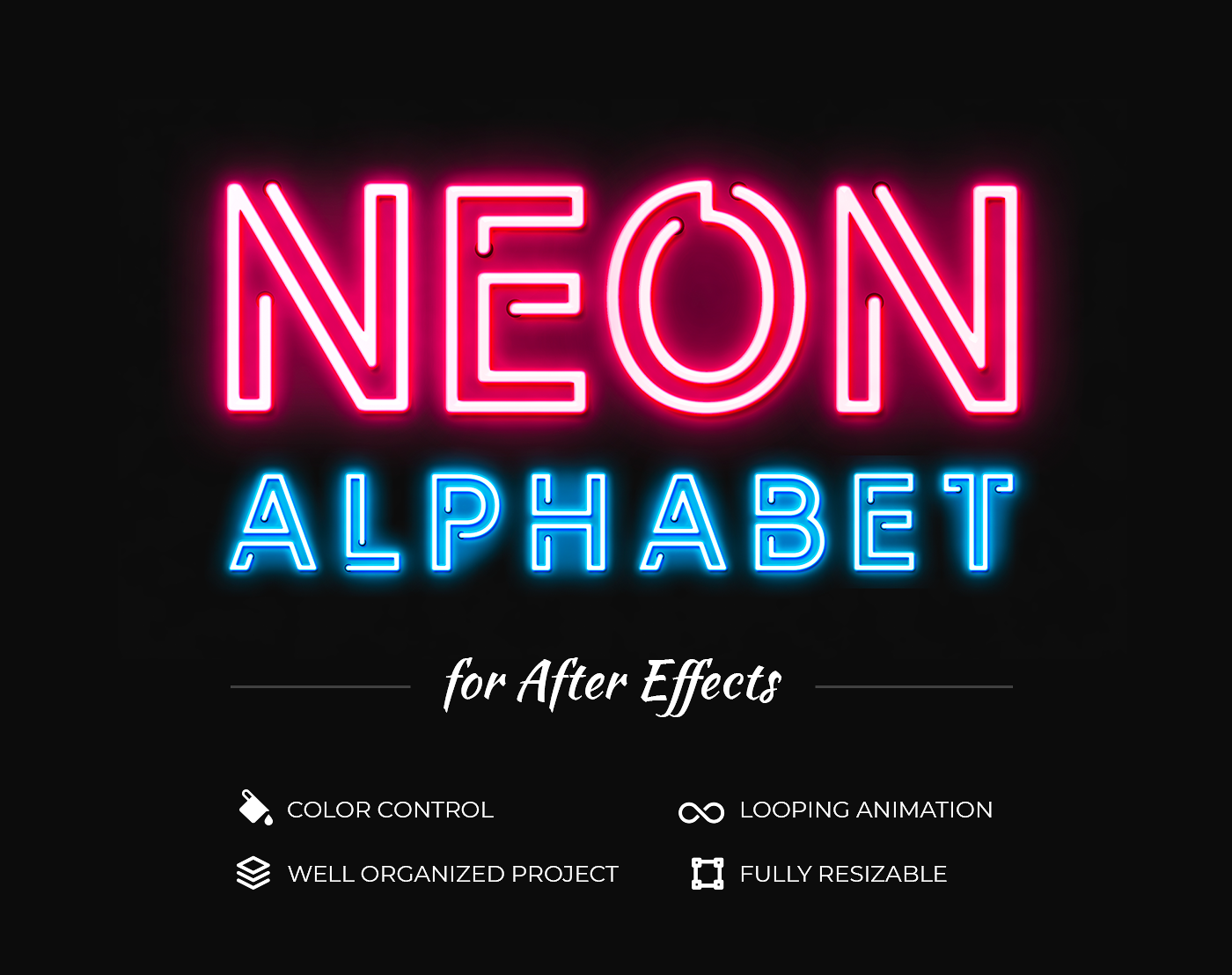 #Free Neon Alphabet #font | Neon, Neon typography, Sign fonts