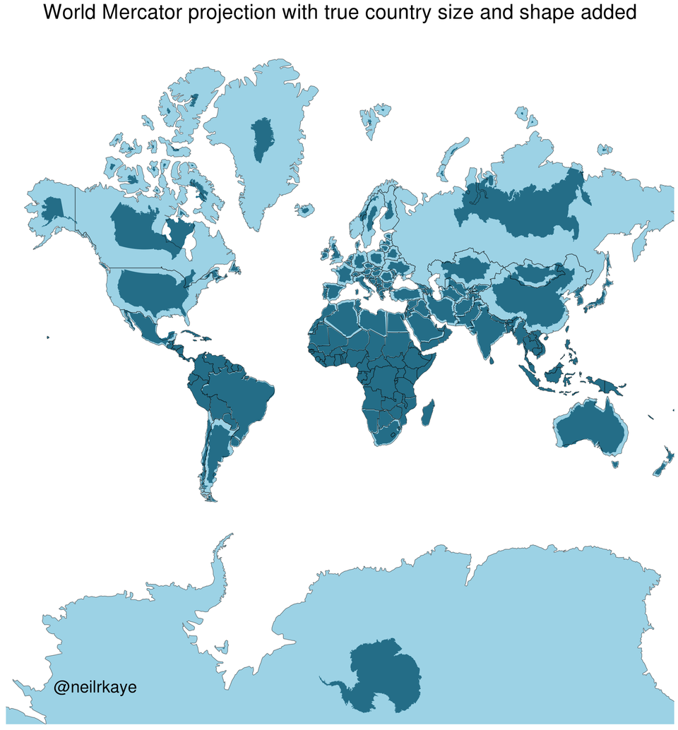 World Map Actual Scale