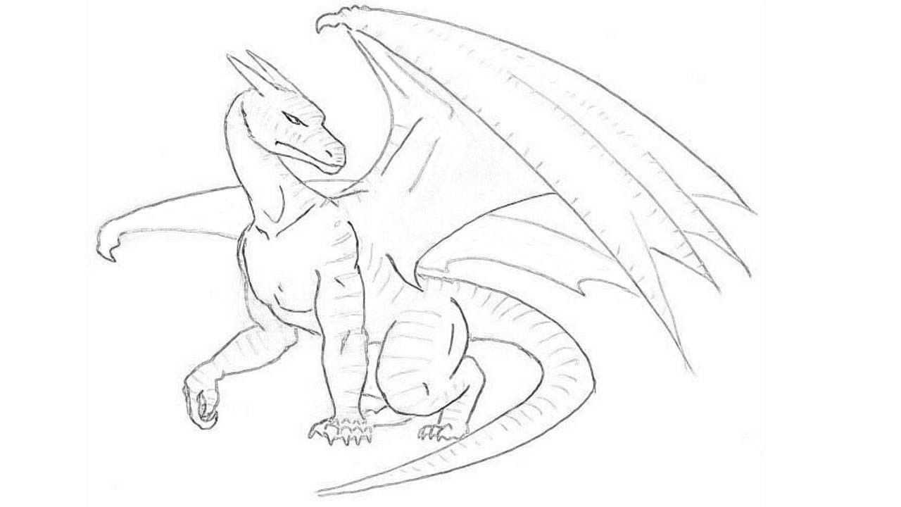 Dragon Drawing Step By Step | Dragon drawing, Cool dragon drawings ...