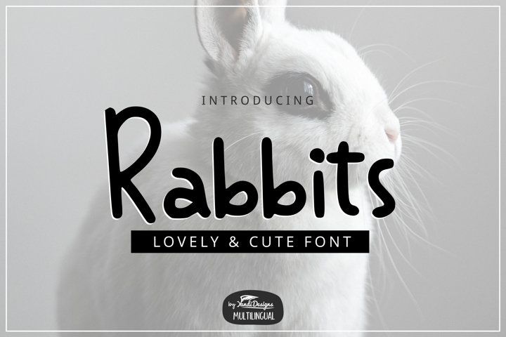 Rabbits Font #rabbit #rabbits #font #cute #cutefont #fonts #typography ...