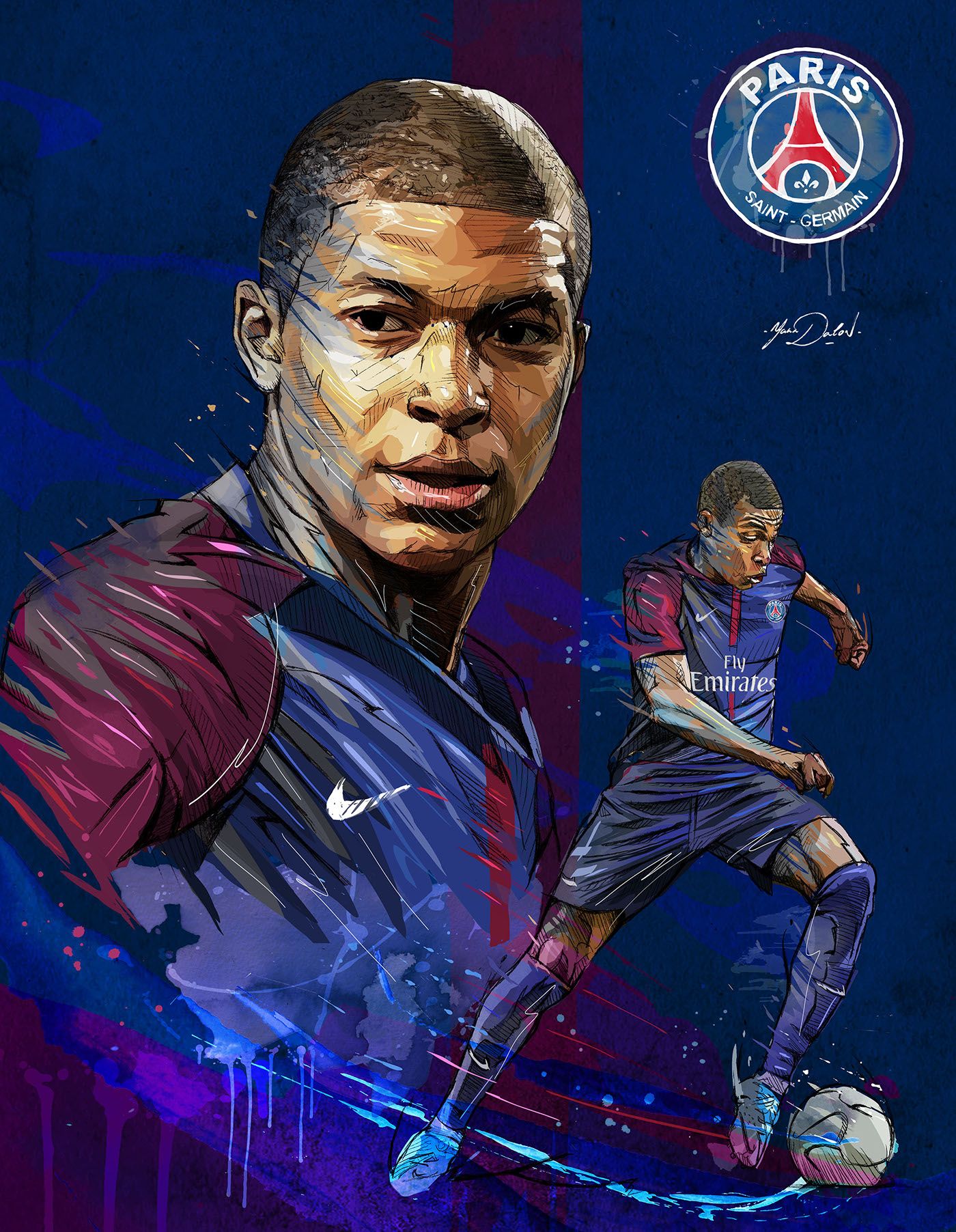 KYLIAN MBAPPE- PSG | Kylian mbappé, Football art, Soccer stars