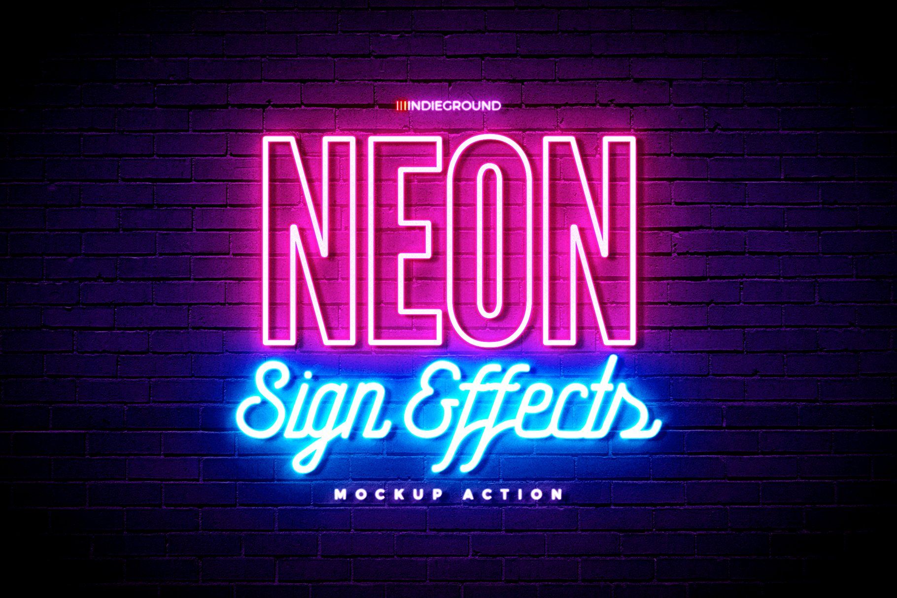 Neon Text Illustrator Template