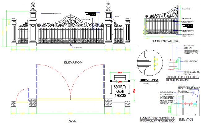 Gate design cad drawing is given in this cad file download this 2d cad ...