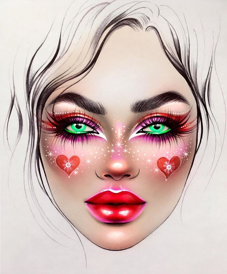 Pin on Maquillaje | Makeup face charts, Face chart, Halloween makeup ...