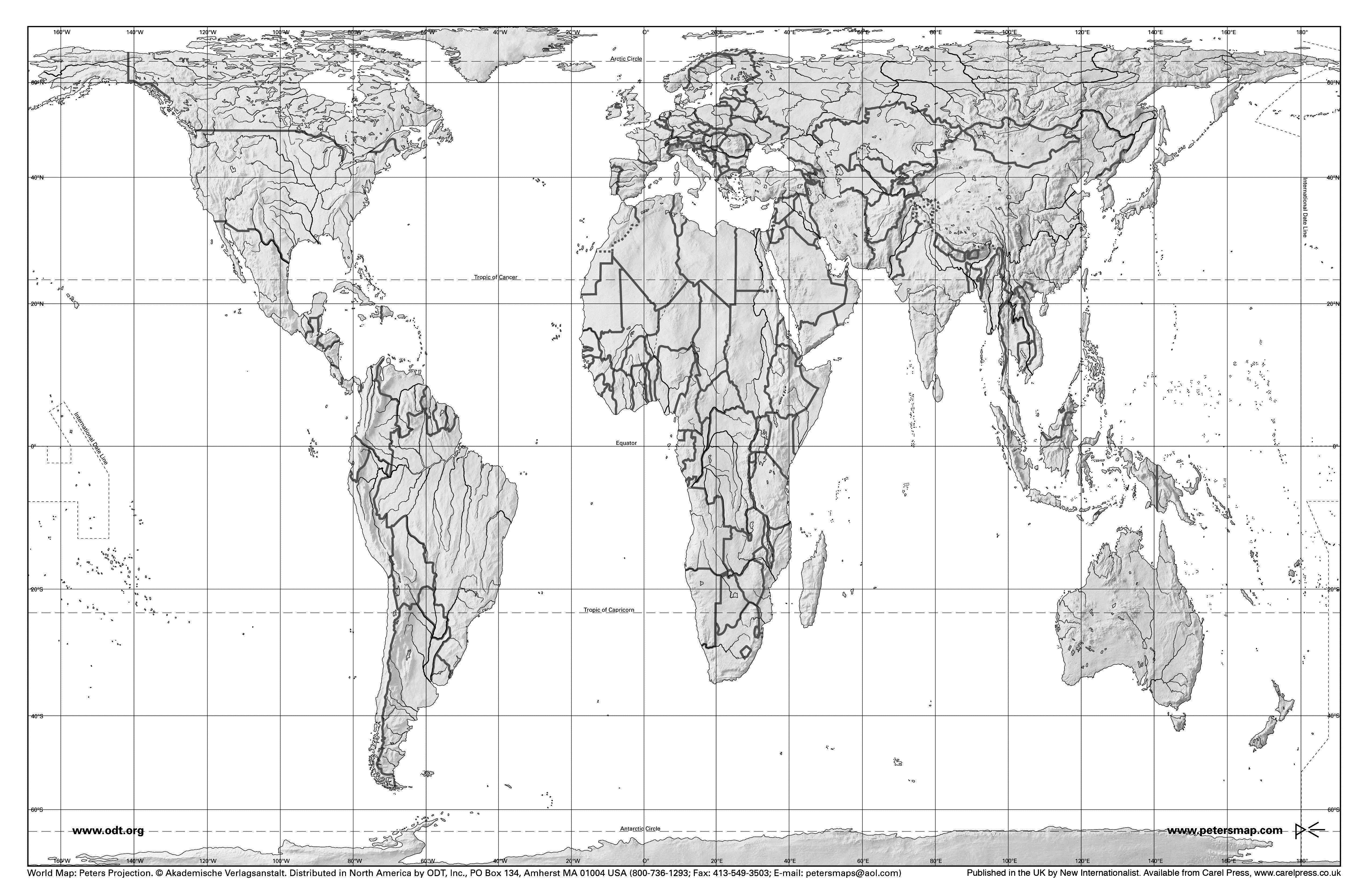 peters map outline- The Peter's projection comes about in the 1970s in ...