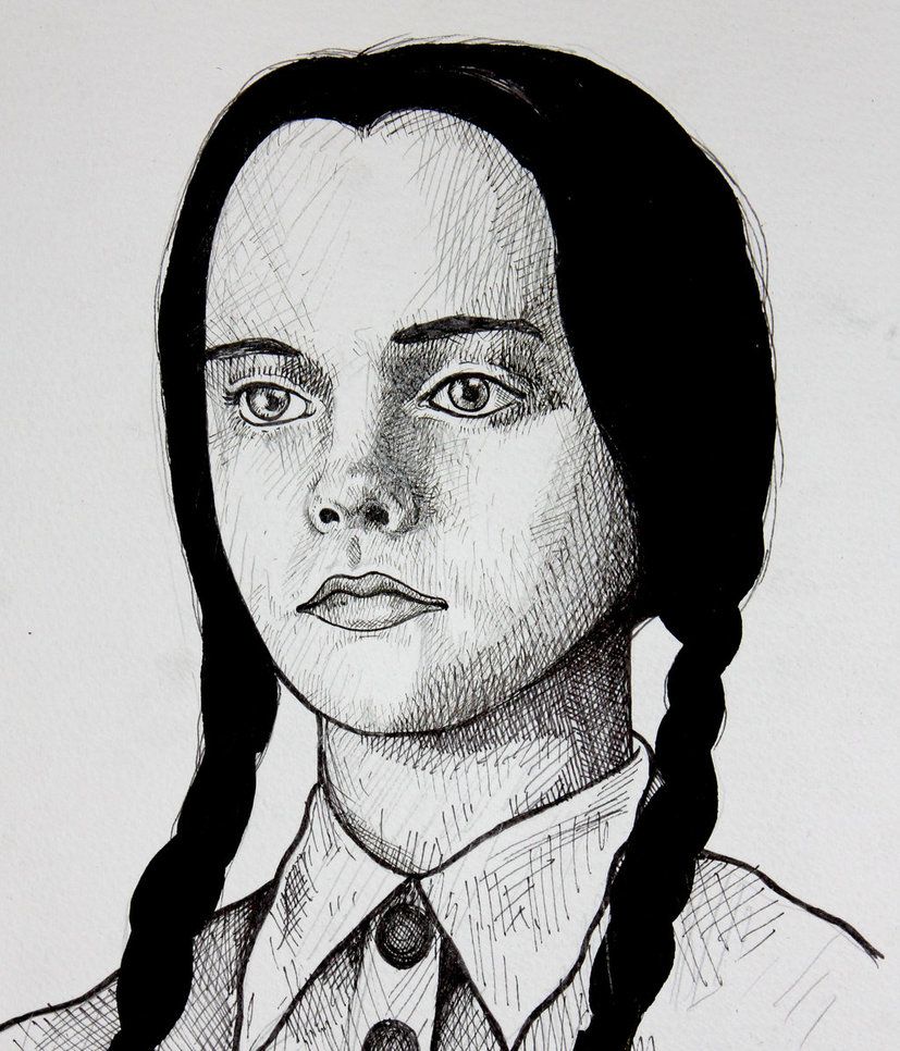 Wednesday Addams | Drawings, Wednesday addams, Horror drawing