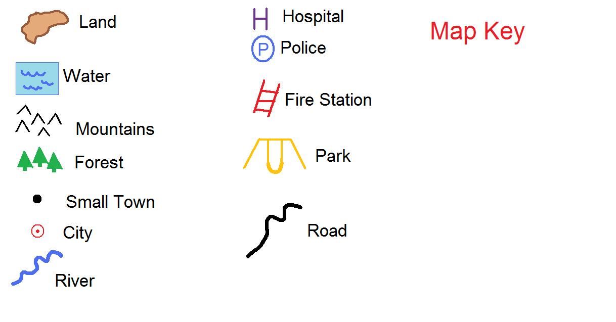 Basic map key symbols for kids. These could be used for geography ...