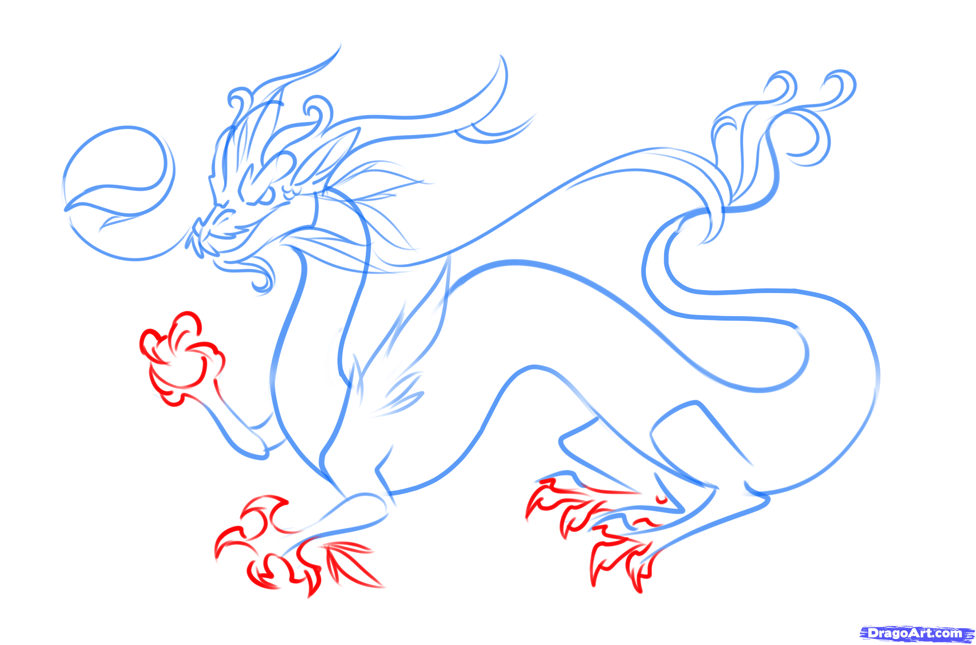 How to Draw a Chinese Dragon Easy, Step by Step, Dragons, Draw a Dragon ...