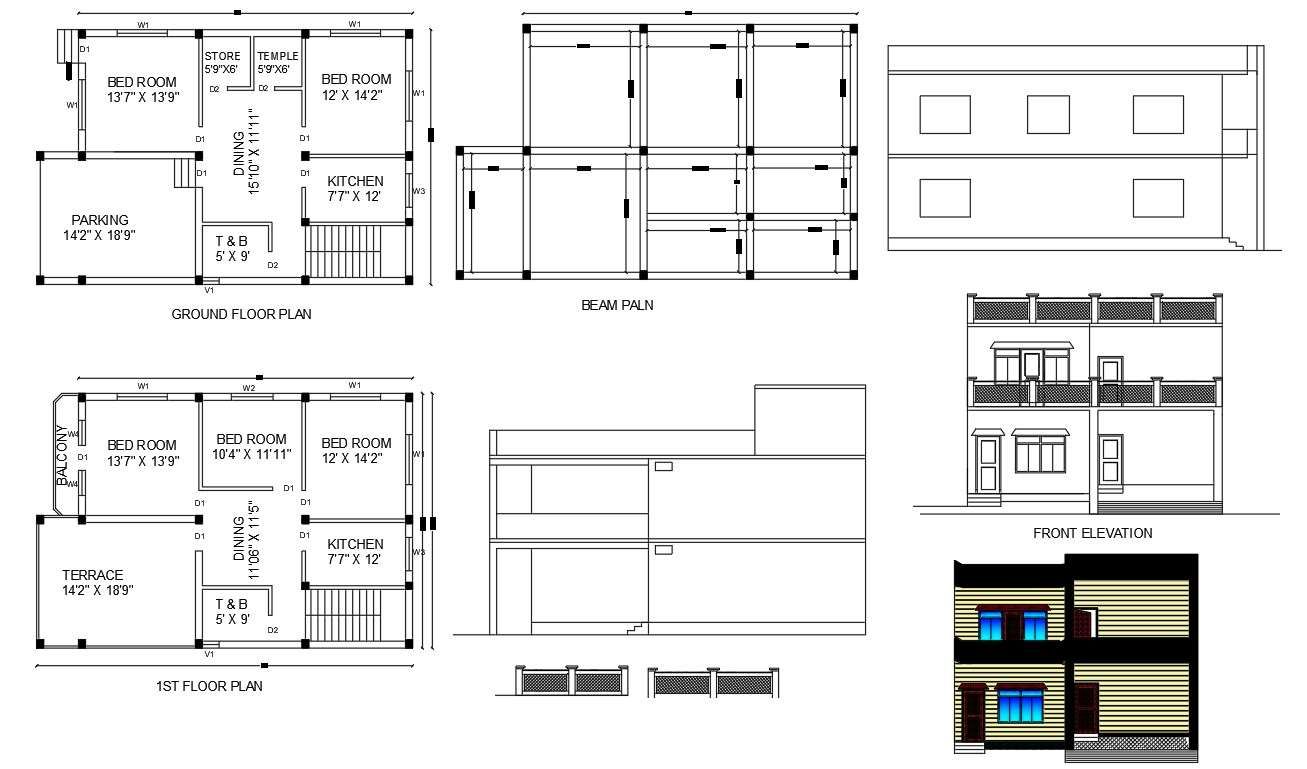 Front Elevation Designs, Elevation Plan, House Elevation, Simple Floor ...