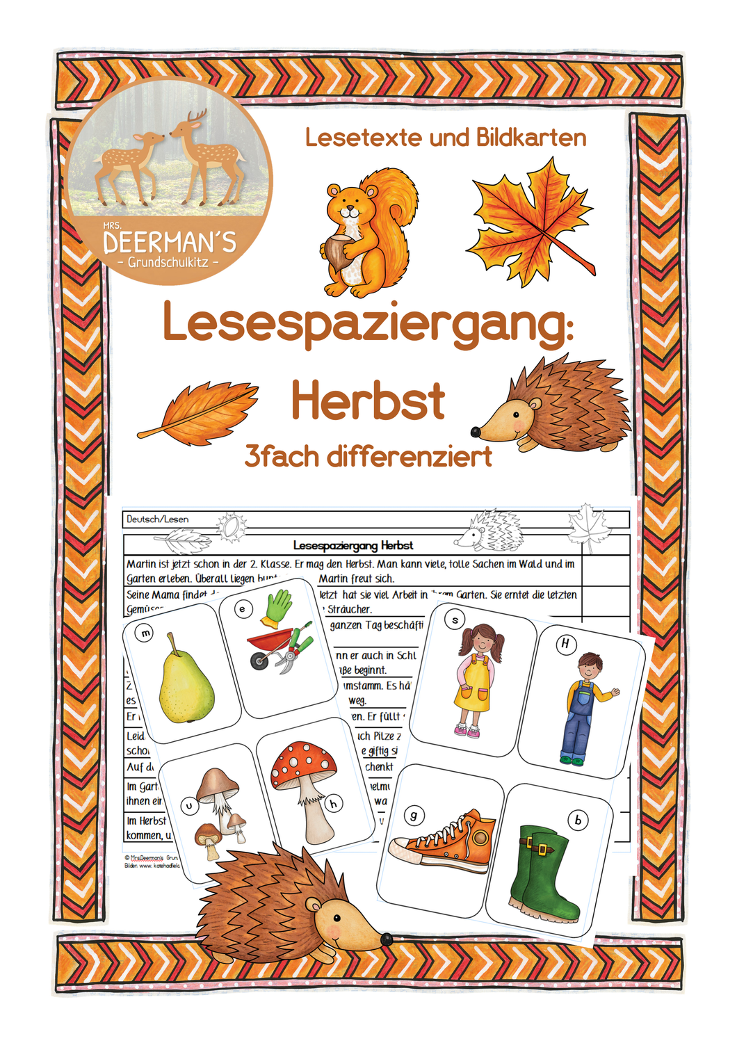 Lesespaziergang Herbst - dreifach differenziert – Unterrichtsmaterial in den Fächern Deutsch & Fachübergreifendes