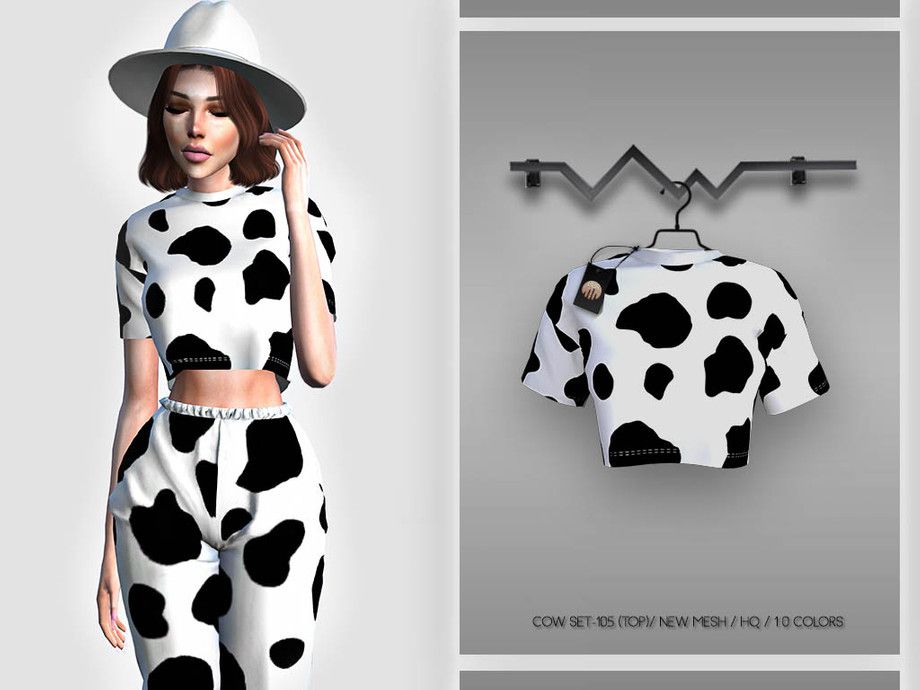 Sims 4 CC Cow Outfit