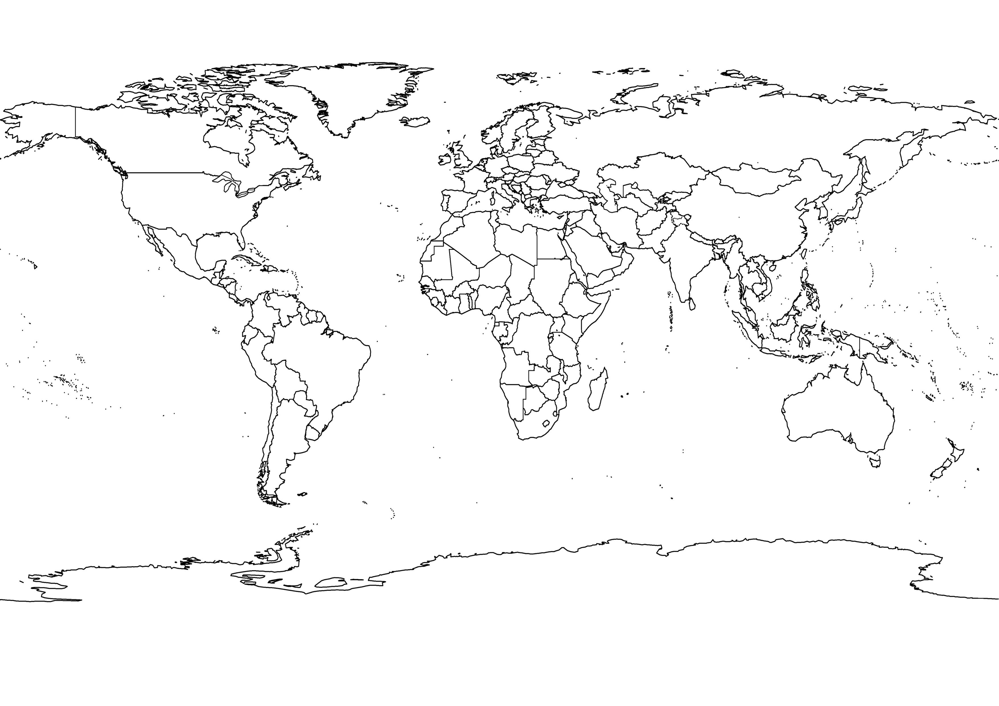 Printable World Map Outline