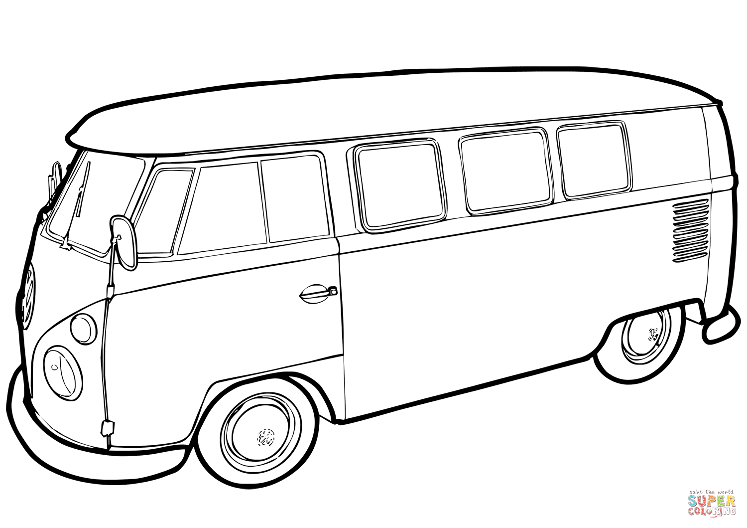 VW Bus T2 coloring page from Volkswagen category. Select from 27569 ...