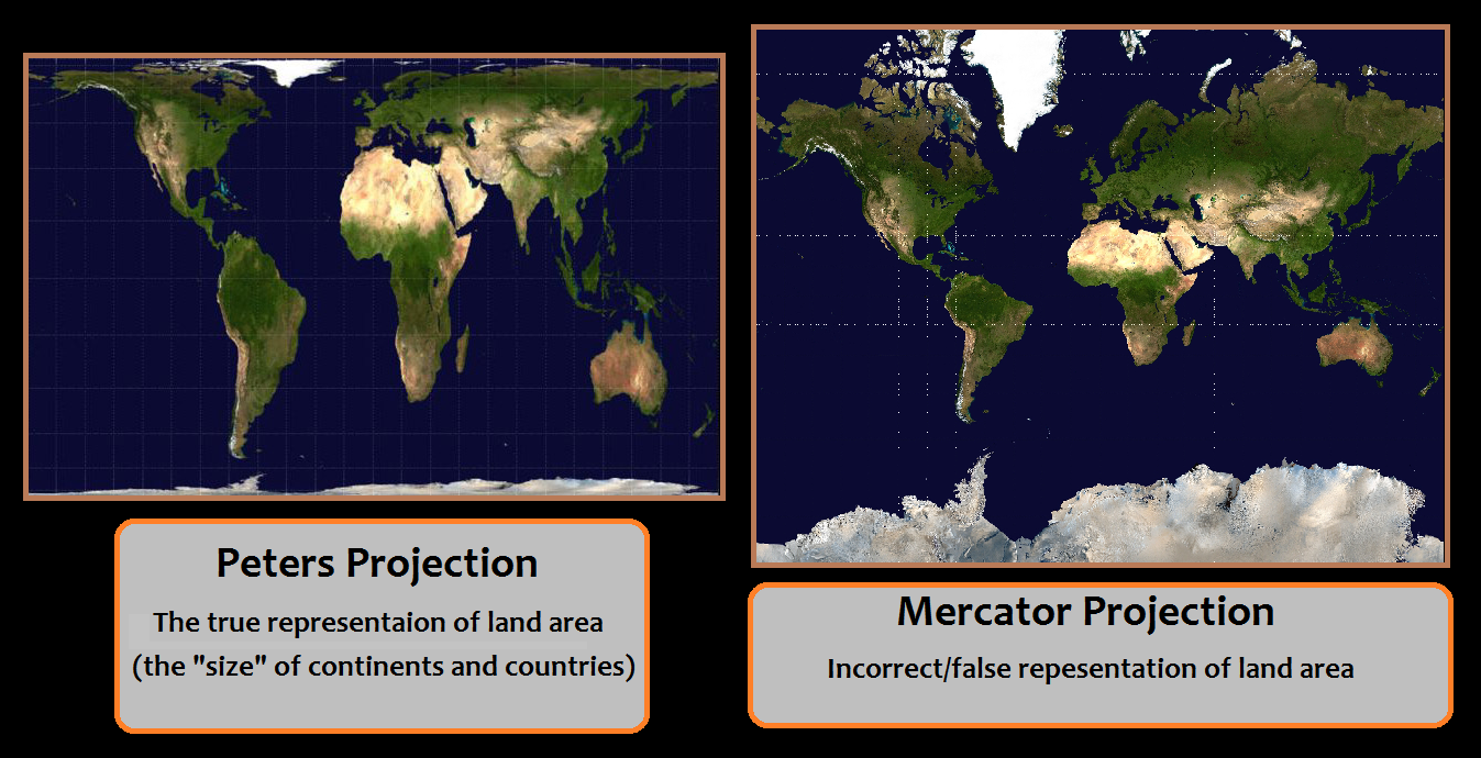 Peters Projection World Map Vs Mercator - Corine Cherianne