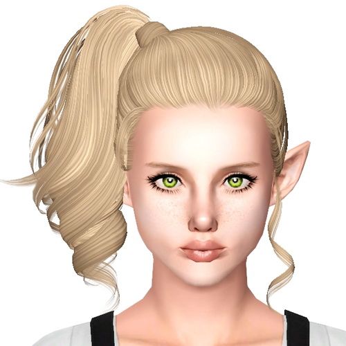 Side high ponytail hairstyle Skysims 153 retextured by Sjoko for Sims 3 ...