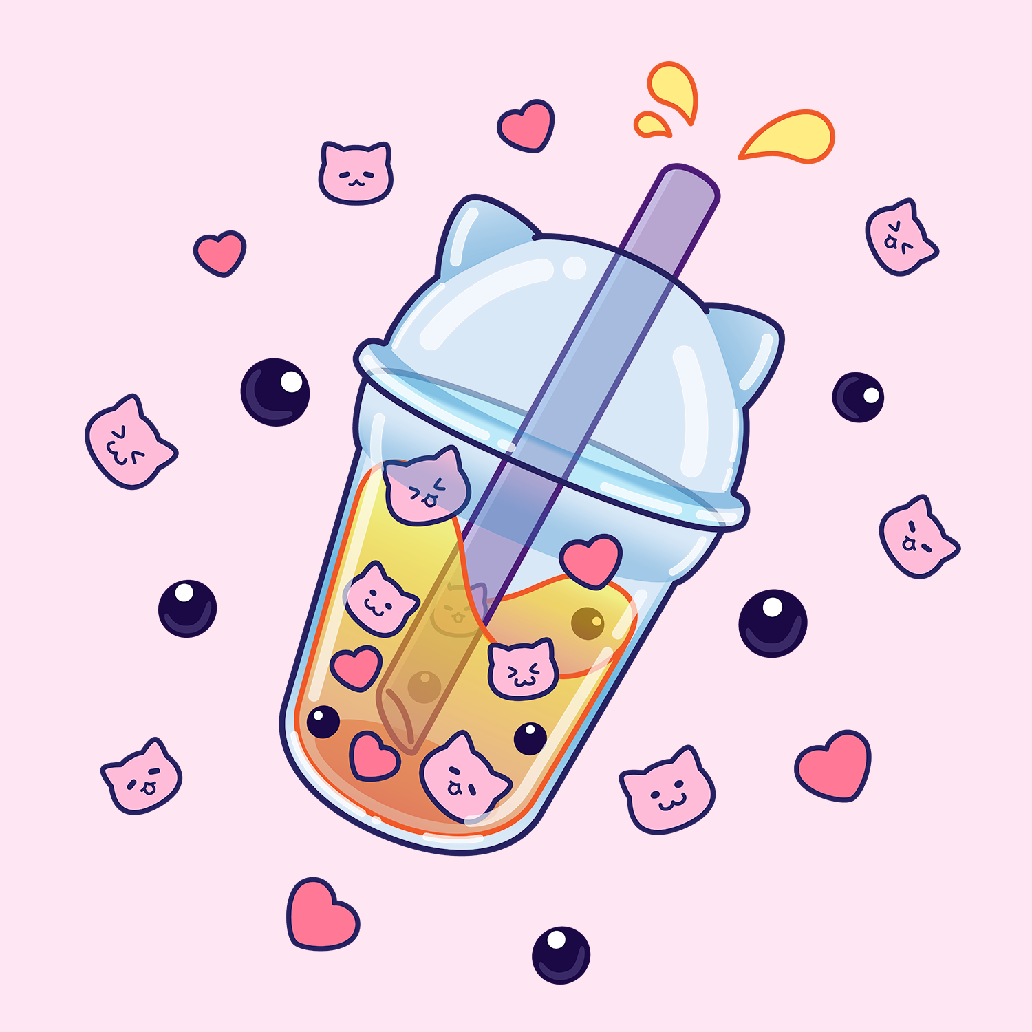 Bubble Kit-tea | Tea wallpaper, Cute kawaii drawings, Kawaii drawings