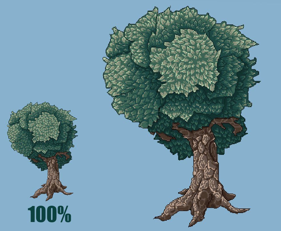 Pixel Art Tree Top Down