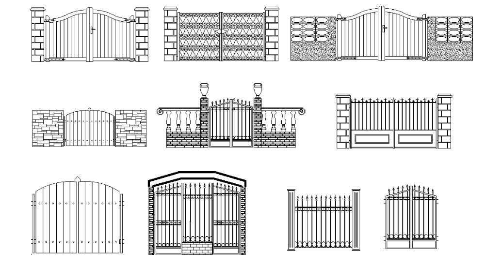 Main gate detail drawing specified in this AutoCAD file. Download the ...