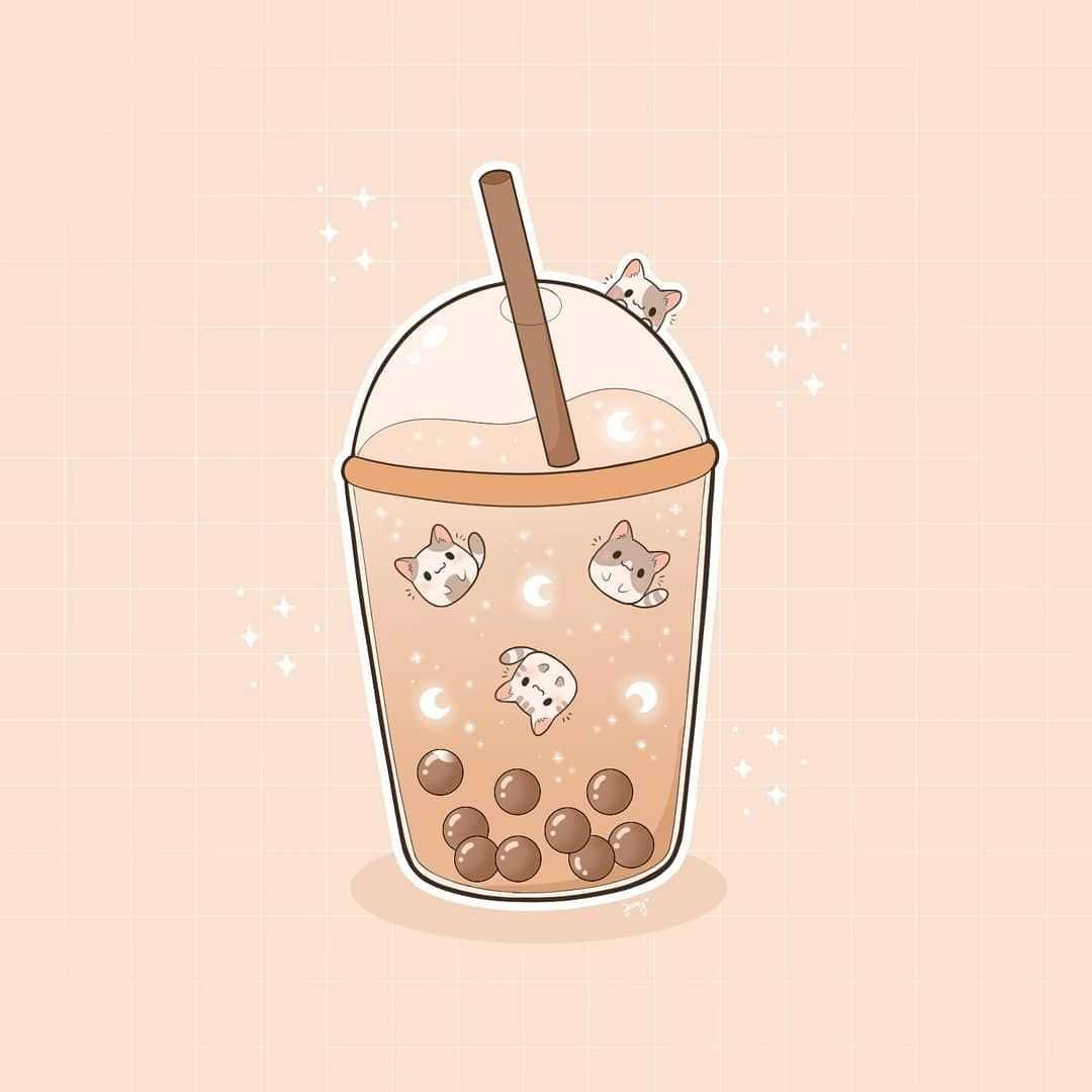 Boba Wallpaper Discover more Aesthetic, bubble tea, Cute, drink, Iphone ...