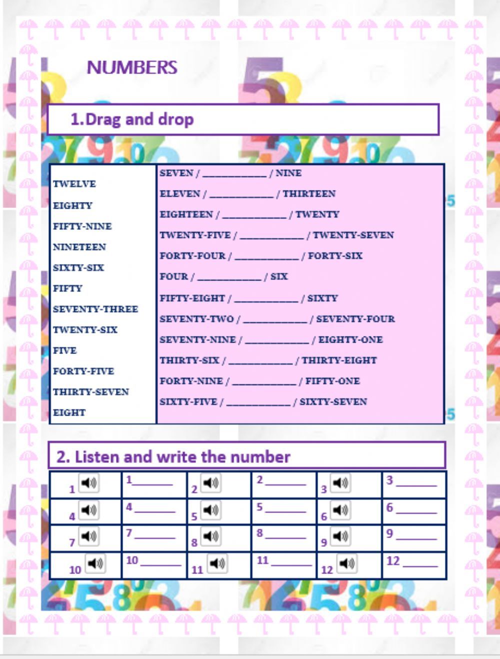 Numbers interactive and downloadable worksheet. You can do the ...