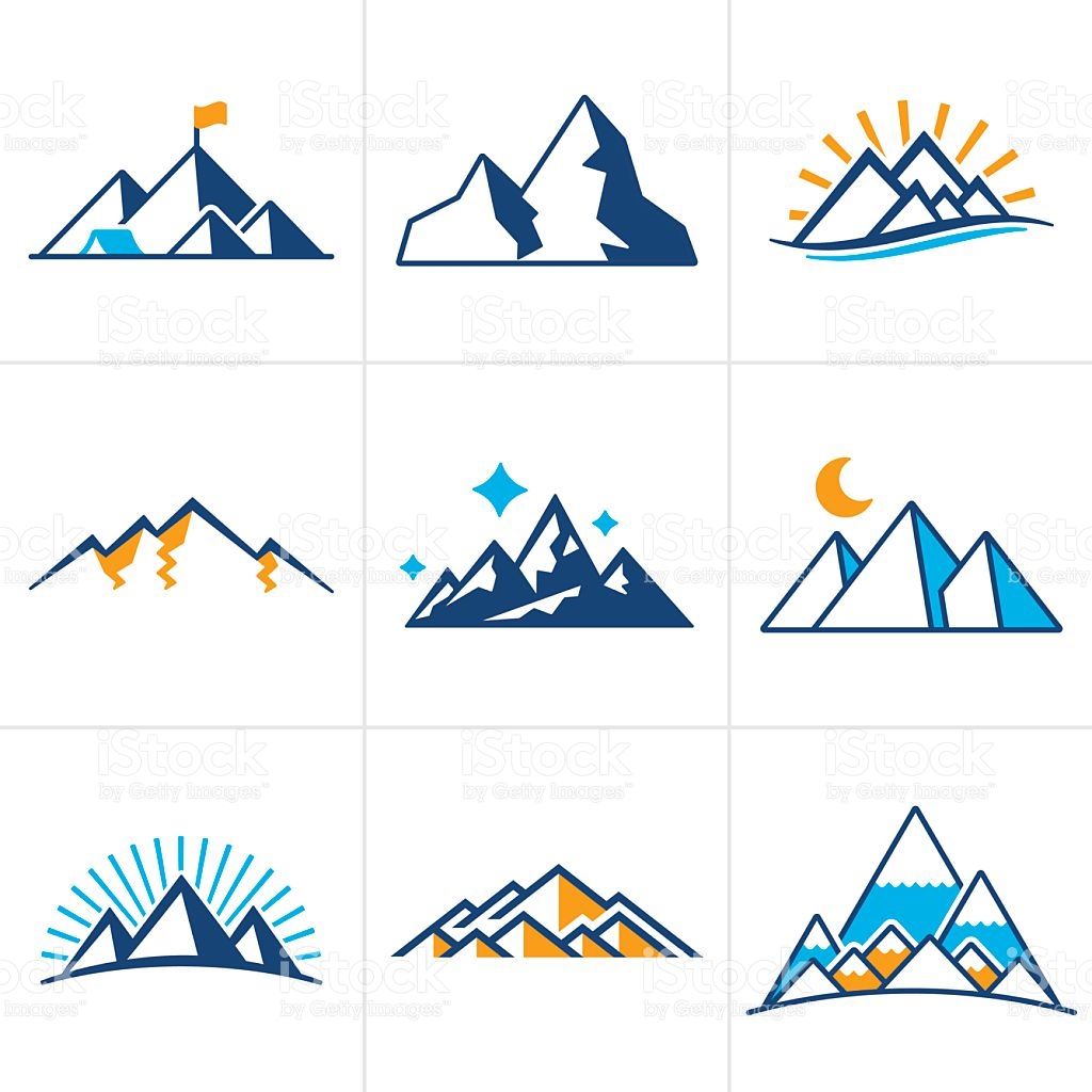 Mountain Icons And Symbols stock vector art 509476698 | iStock Tape Art ...