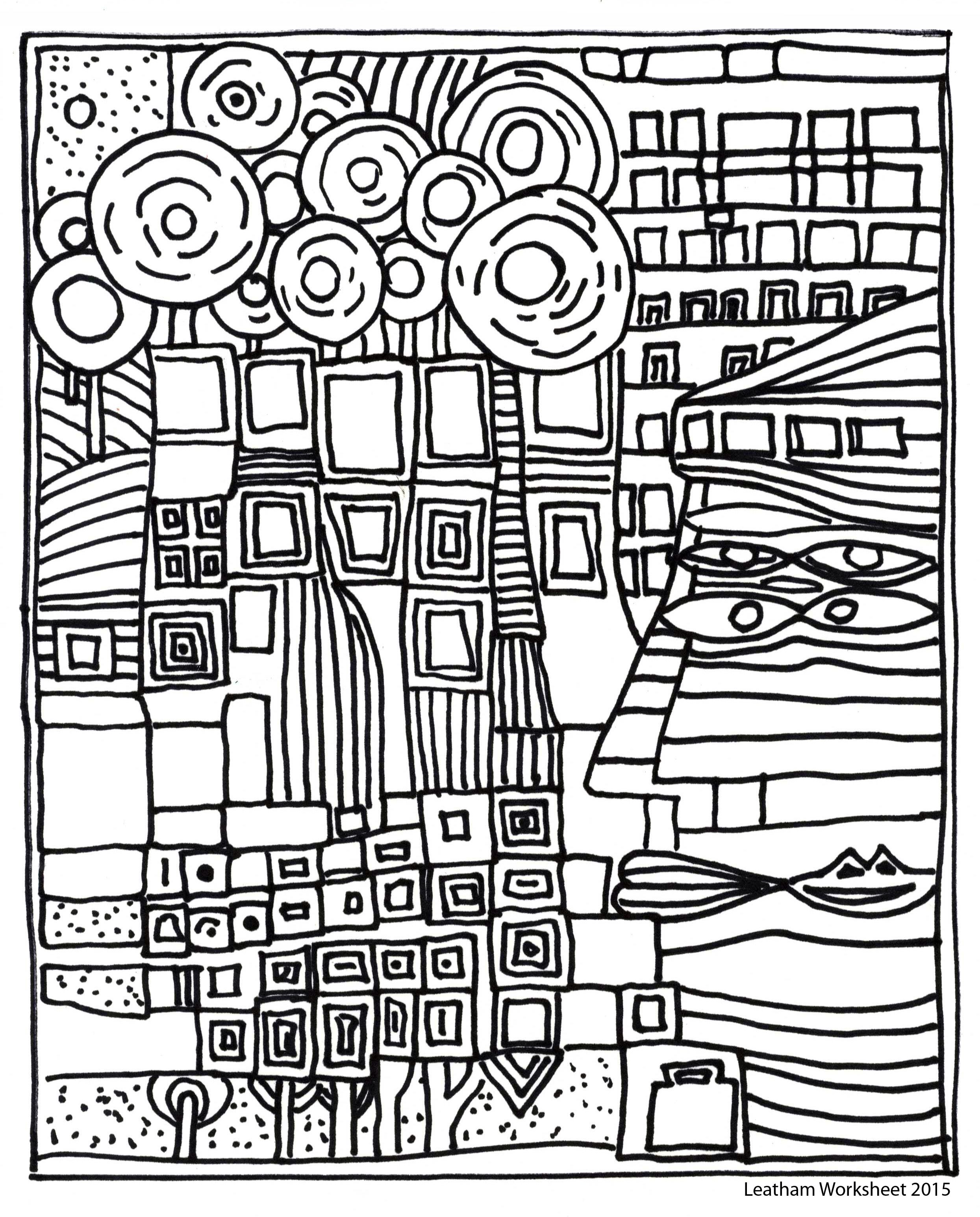 Hundertwasser Style line art. Feel free to use it. | Friedensreich ...