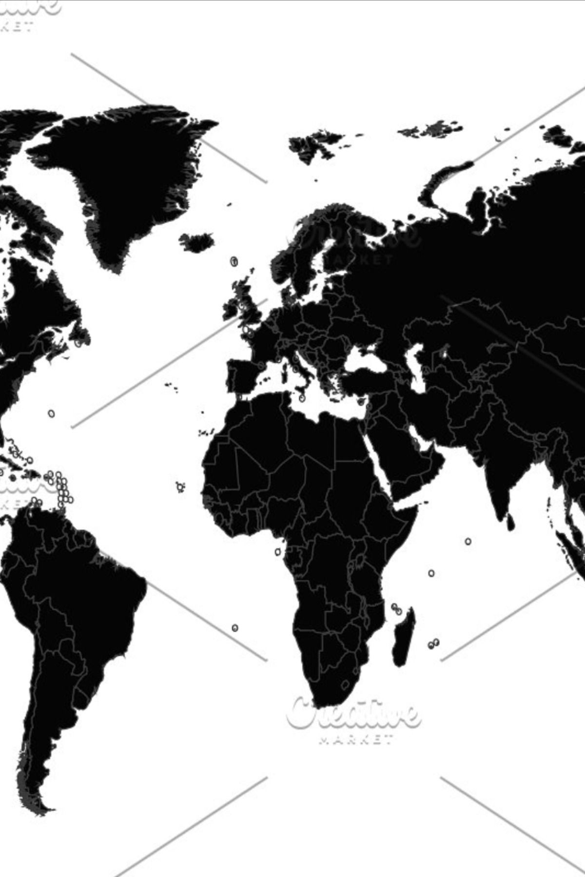 World map vector with borders Map Vector, Borders, World Map, Graphic