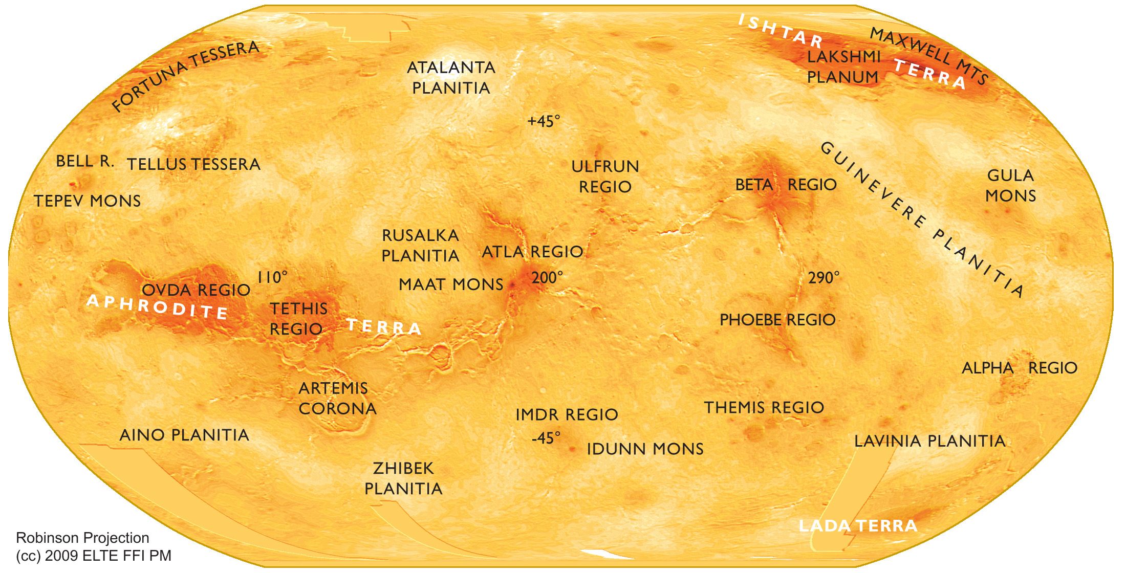 Map Of Planet Venus