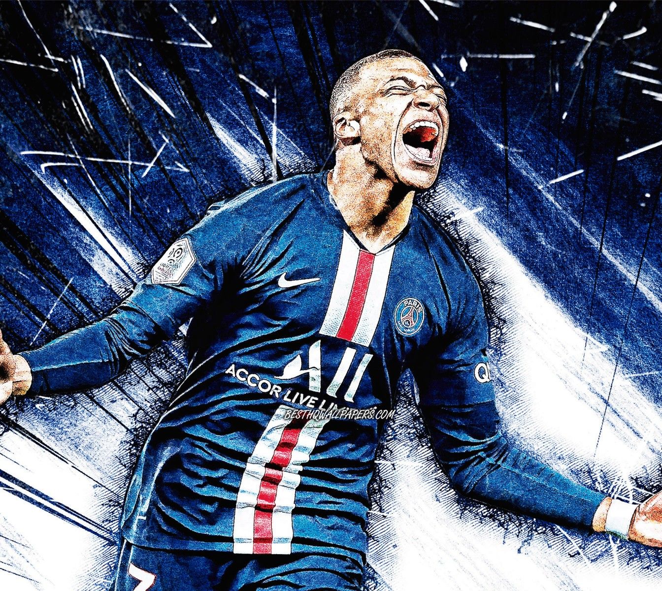 Download wallpapers kylian mbappe 4k french footballers fff abstract ...