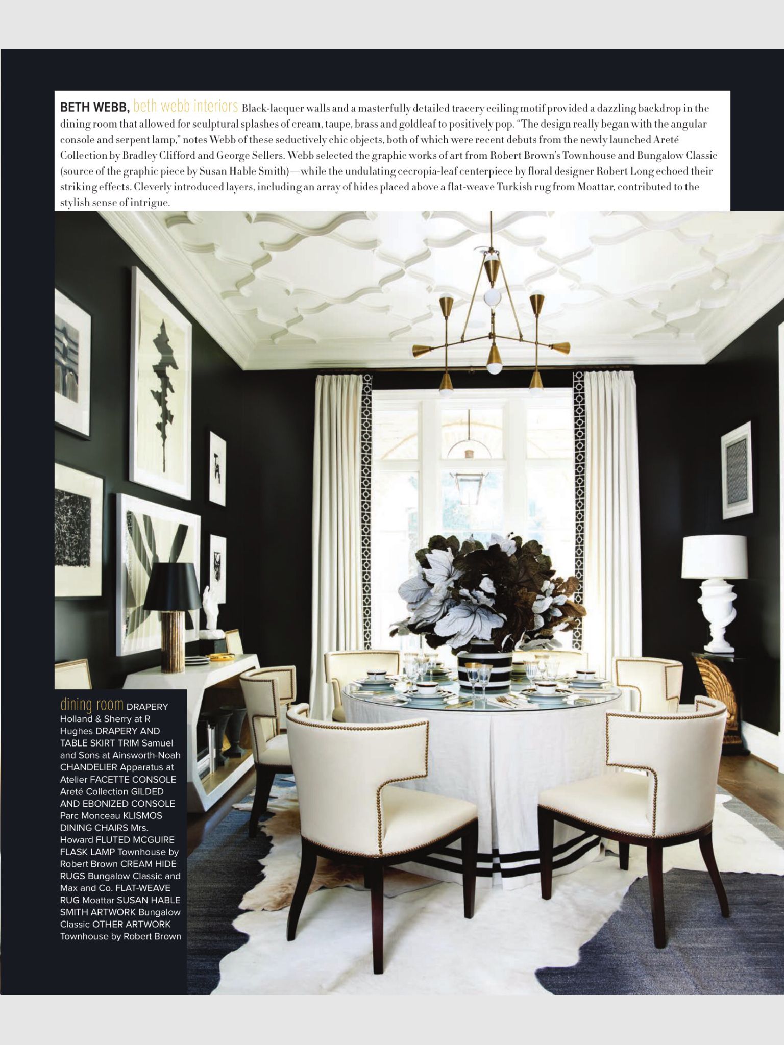 Ceiling Black And White Dining Room, White Rooms, Black White, White ...