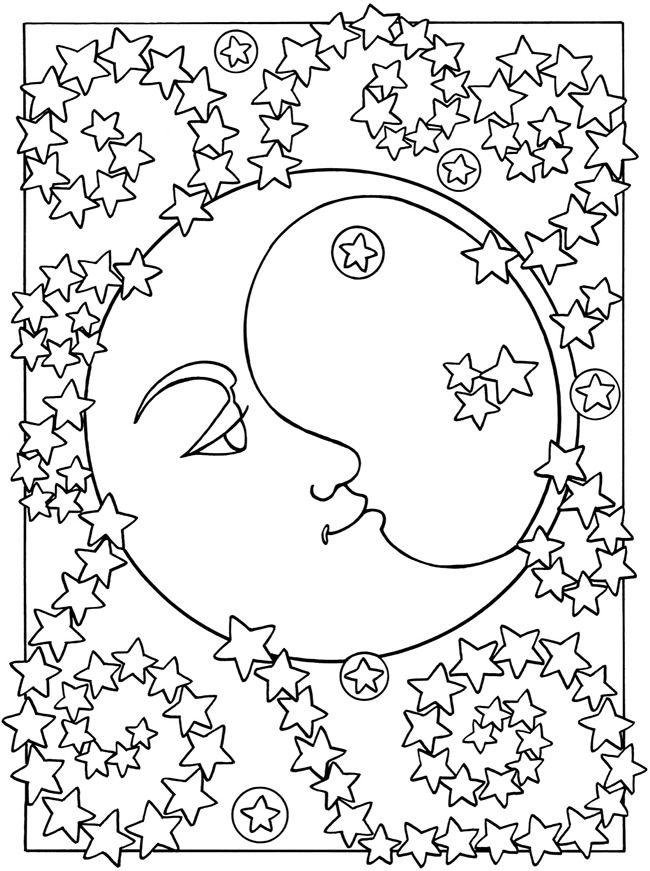 pretty-moon-coloring-pages | Moon coloring pages, Star coloring pages ...