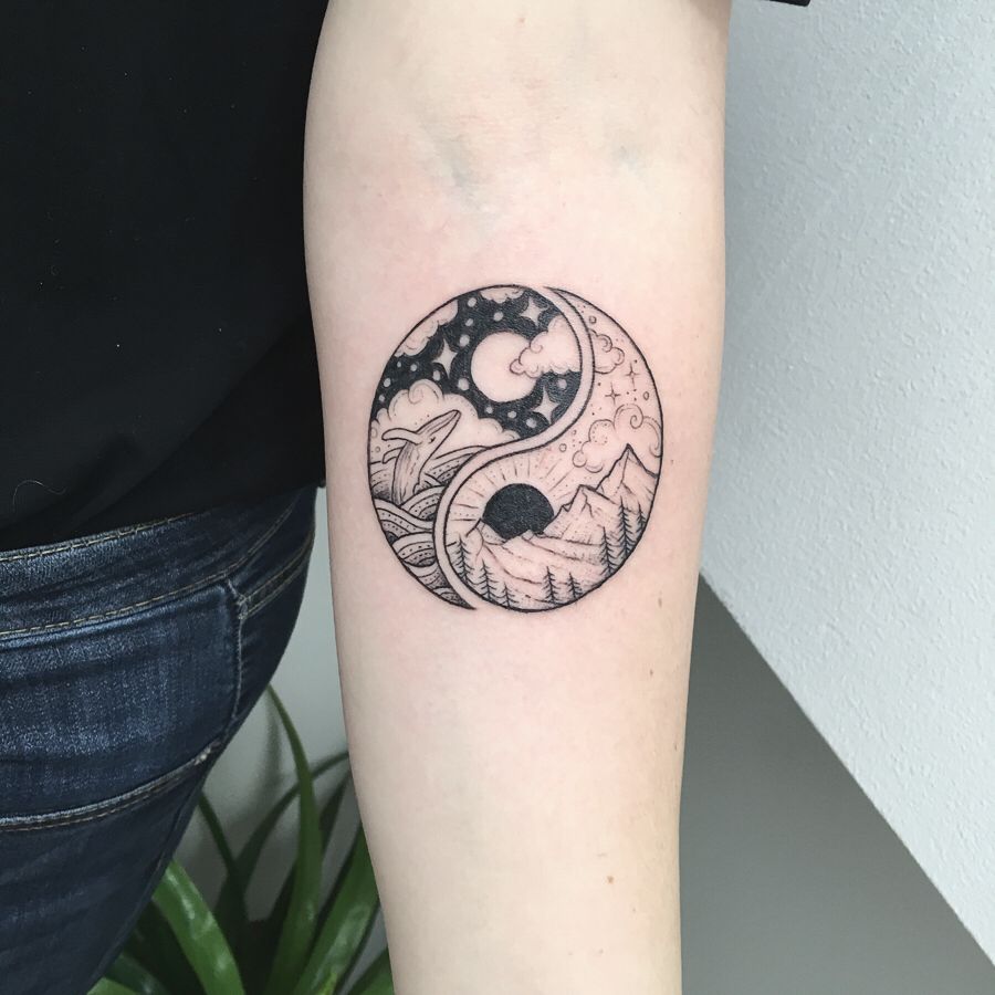 Yin Yang Nature Tattoo