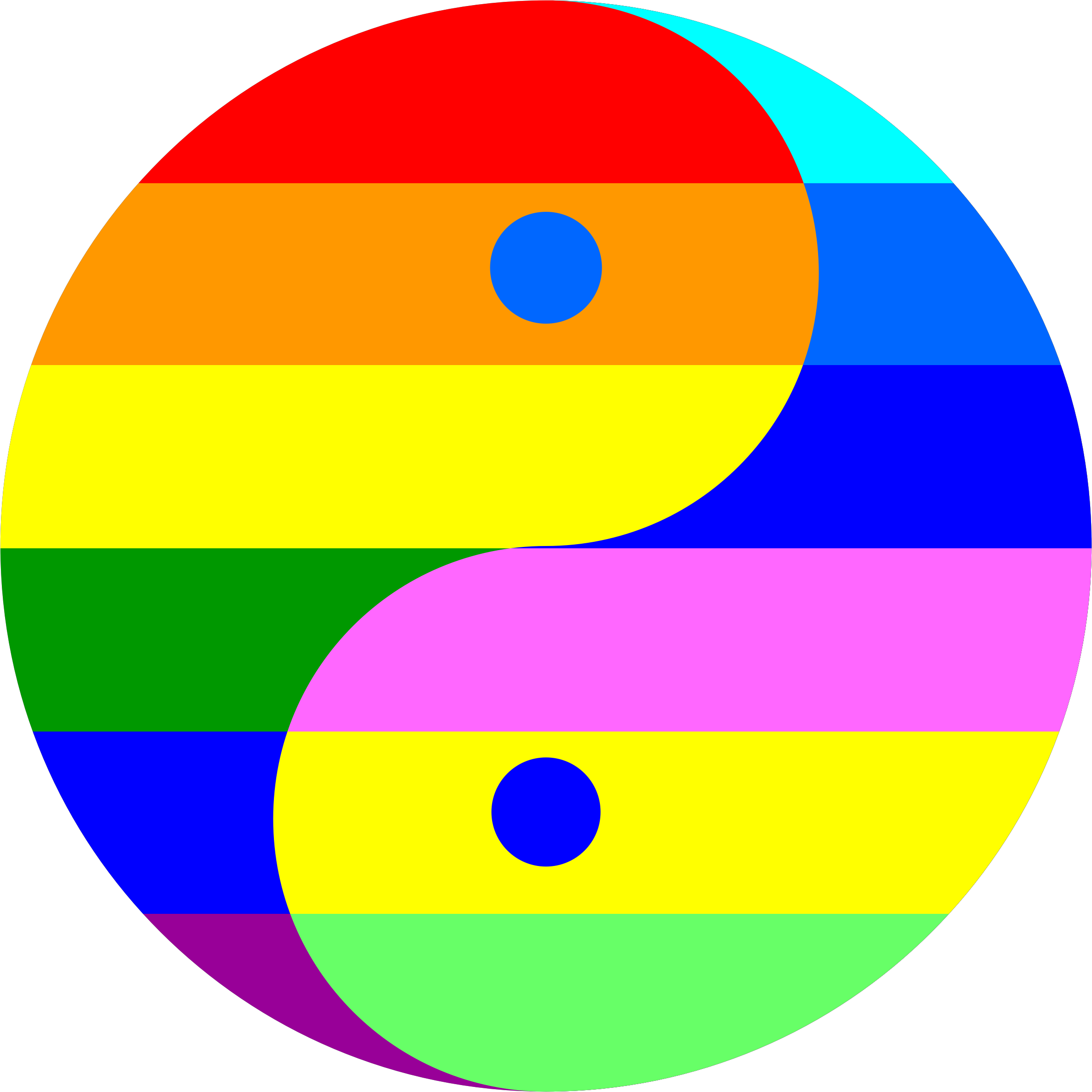 Rainbow Yin-Yang by @AdamStanislav, The Yin-Yang, with Yang filled with ...