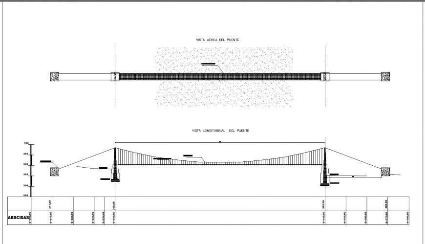 Suspension bridge detail 2d view layout file in autocad format Bridge ...